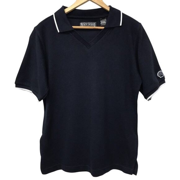 Rock Point Shell Corporate Apparel Top Ladies Medium Black Golf Polo Shirt RP501 - Picture 1 of 7